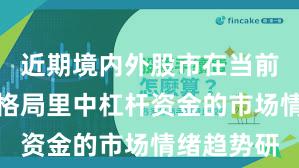 近期境内外股市在当前存量博弈格局里中杠杆资金的市场情绪趋势研